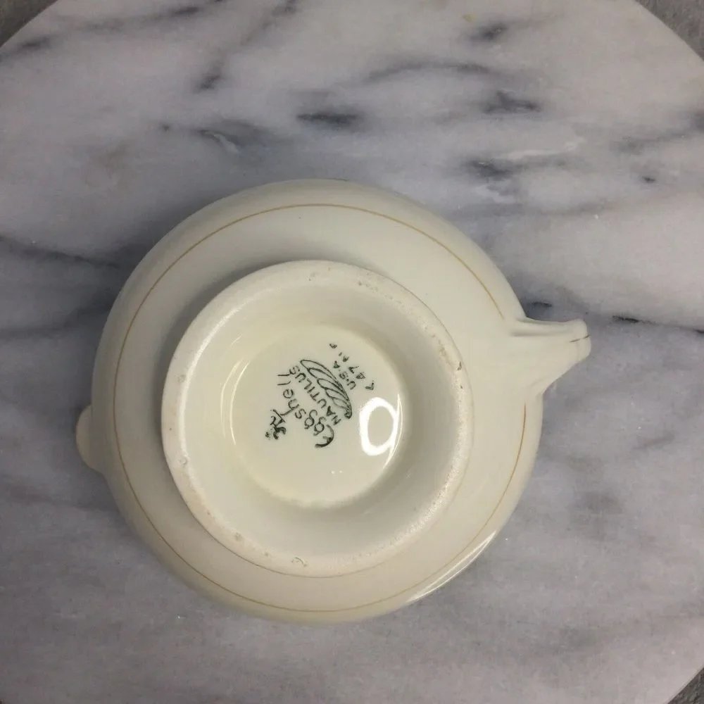 1940's Antique Eggshell Nautilus Creamer bowl Made In‎ U.S.A. K37N4